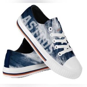 NWT MLB Youth Houston Astros Tie Dye Logo Canvas Sneakers Tennis Shoes- Size 3/4